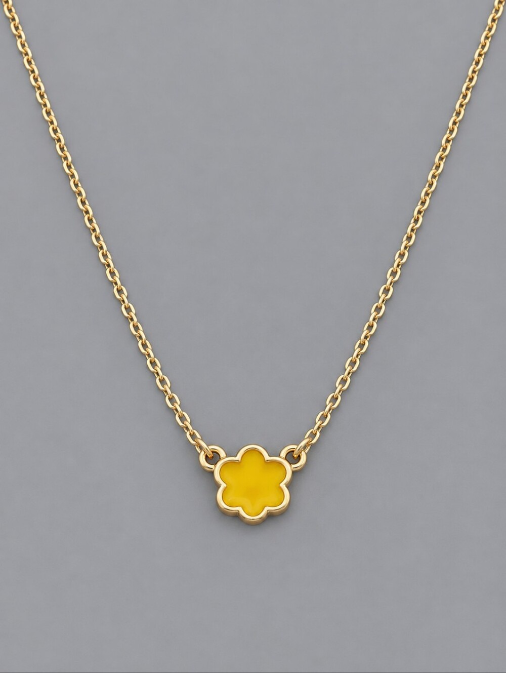 5/$25 TIME and TRU Dainty Goldtone Floral Pendant Chain Necklace